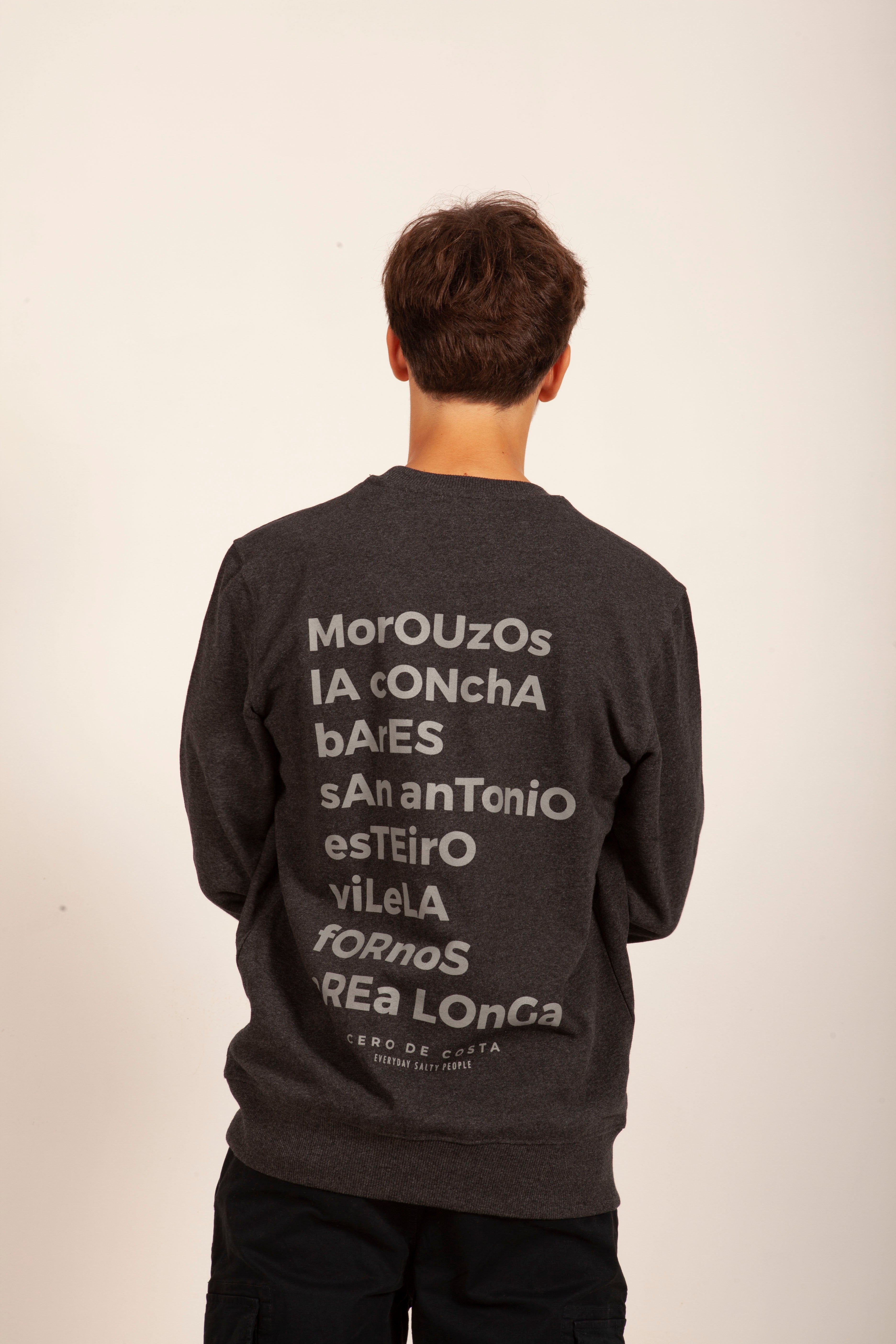 SUDADERA "ORTIGUEIRA" ANTRACITA/GRIS SIN CAPUCHA